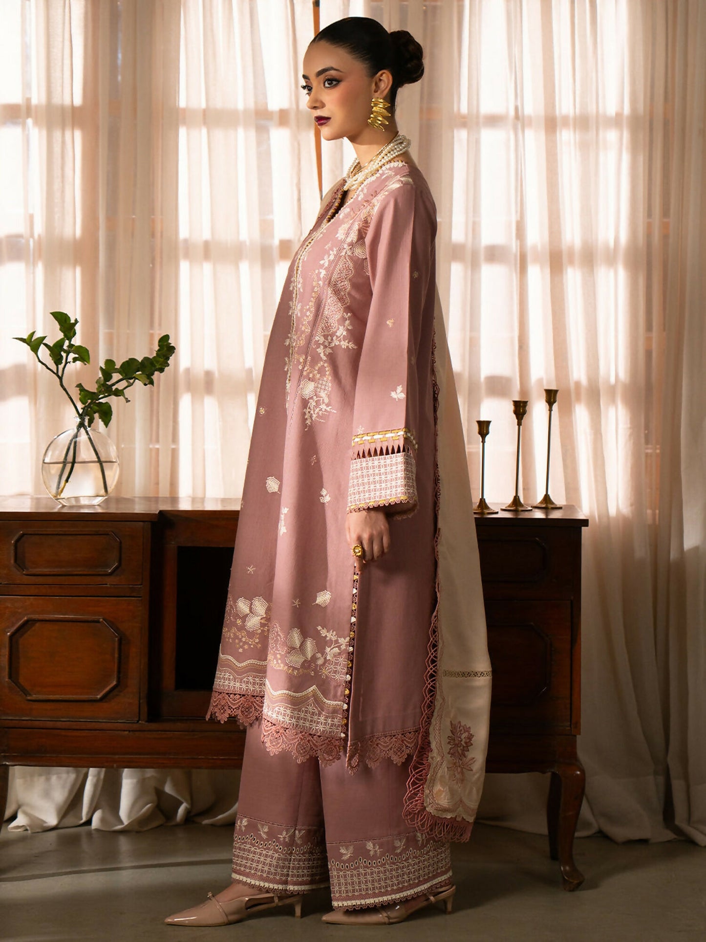 Binilyas Gulrukh Khaddar Embroidered Unstitched 3-Piece Suit-62-A