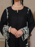 Stylish Collection Whisper Pret Linen Embroidered Stitched 2-Piece Suit-Black Margarita Embroidered