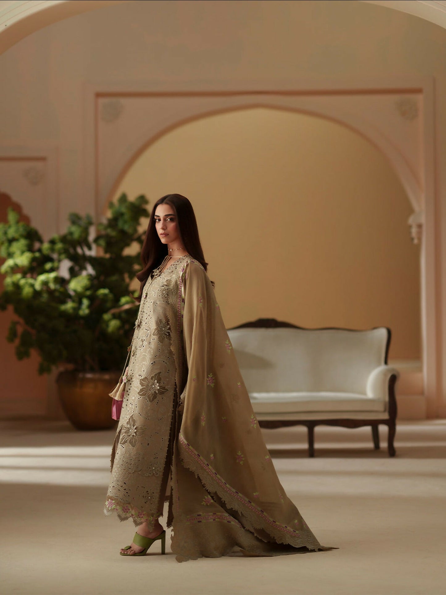 Binilyas Mashriq Luxury Lawn'26 Embroidered Unstitched 3-Piece Suit-D-113-A