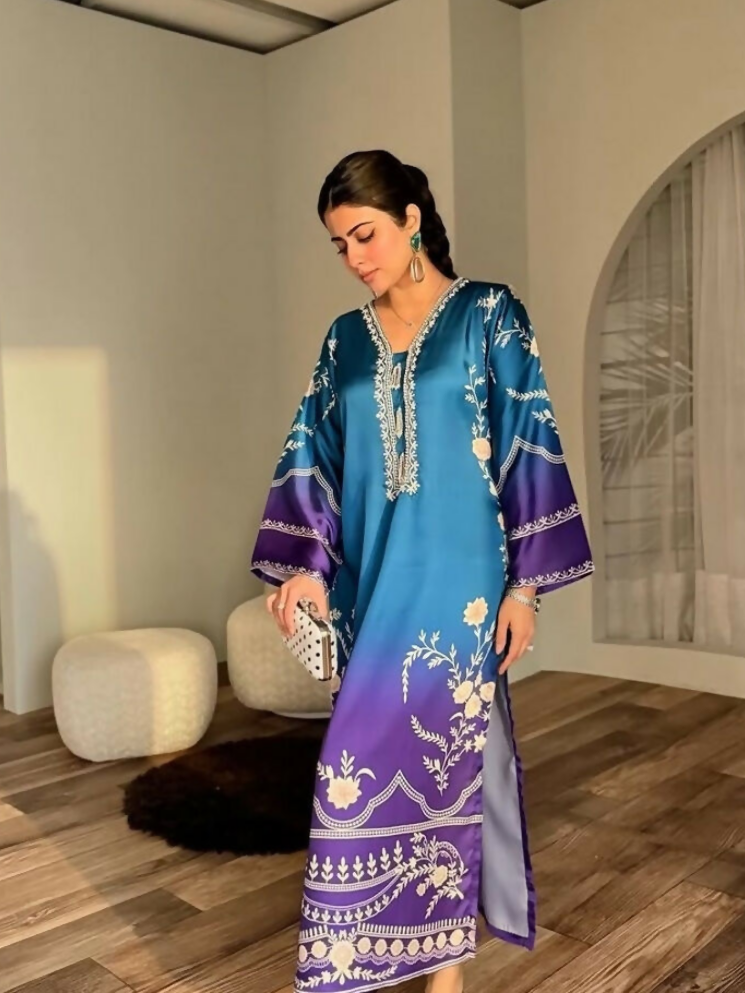 MH Cloth House Silk Printed Stitched 2-Piece Suit-Ruhara