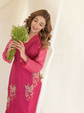 Ruby's Couture Gul-Bahar Silk Embroidered Stitched 3-Piece Suit-Zarmina
