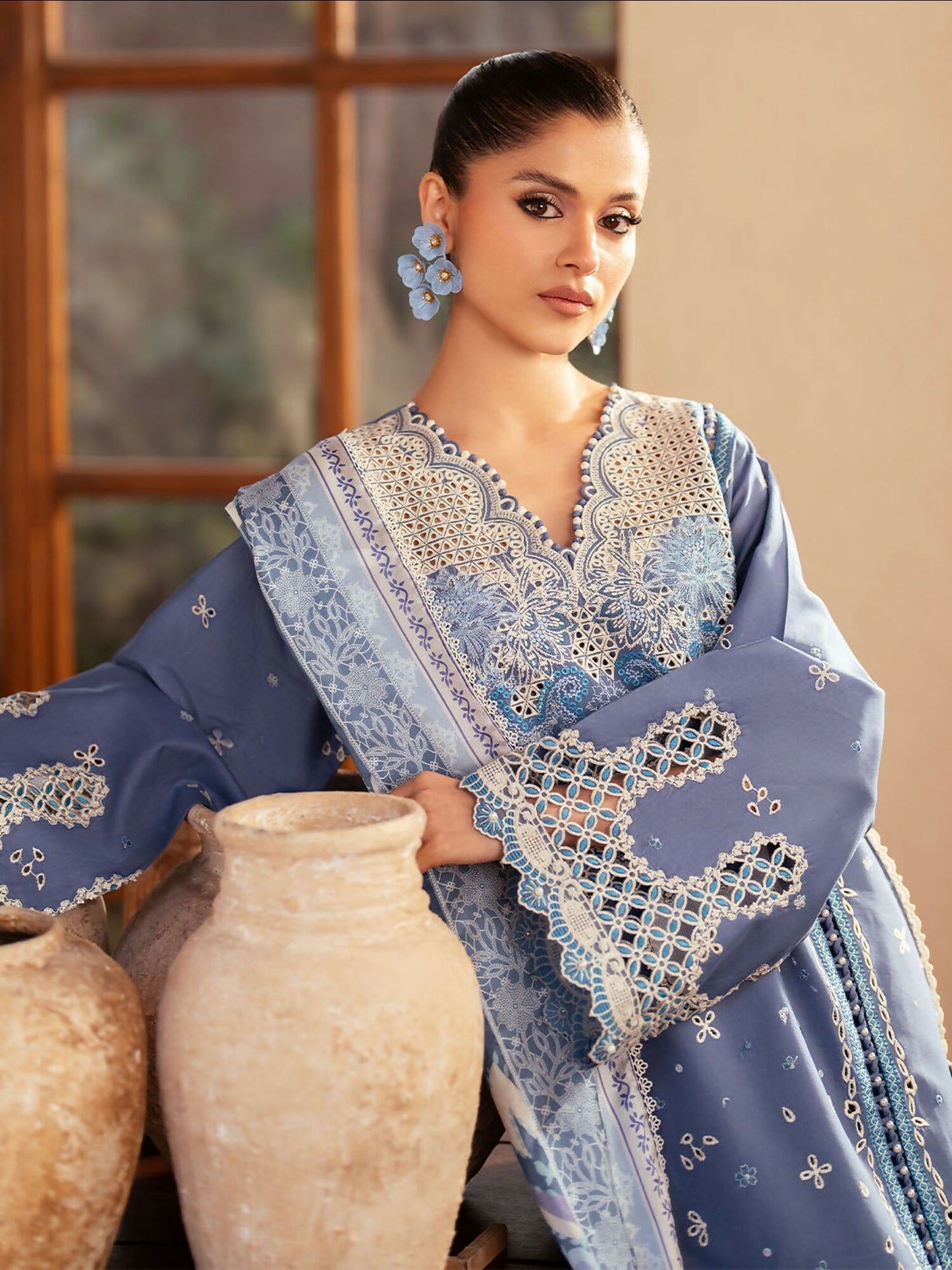 Binilyas Mehroze Lawn Embroidered Stitched 3-Piece Suit-91-A