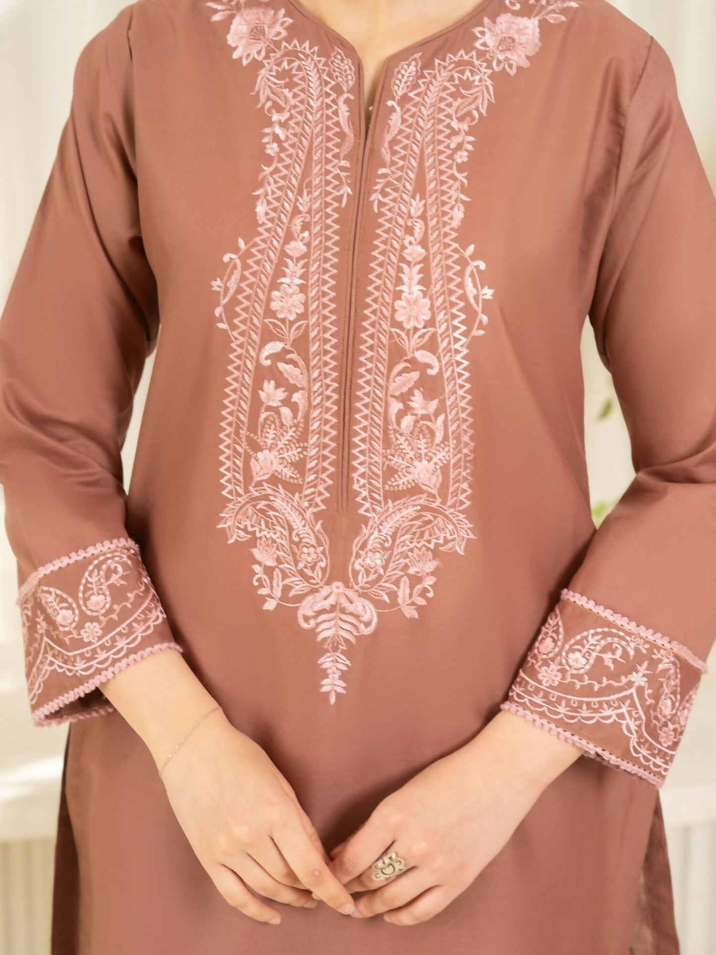 Panache Apparel Sunlit Essentials Cotton Lawn Embroidered Stitched Suit-Lush