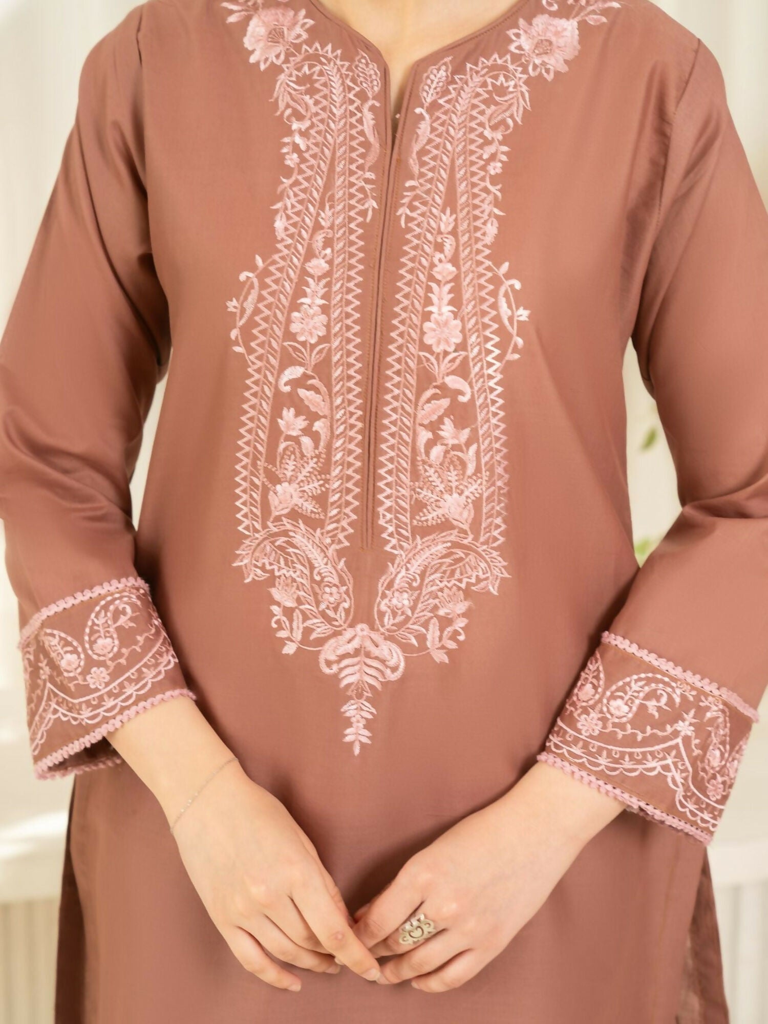 Panache Apparel Sunlit Essentials Cotton Lawn Embroidered Stitched Suit-Lush
