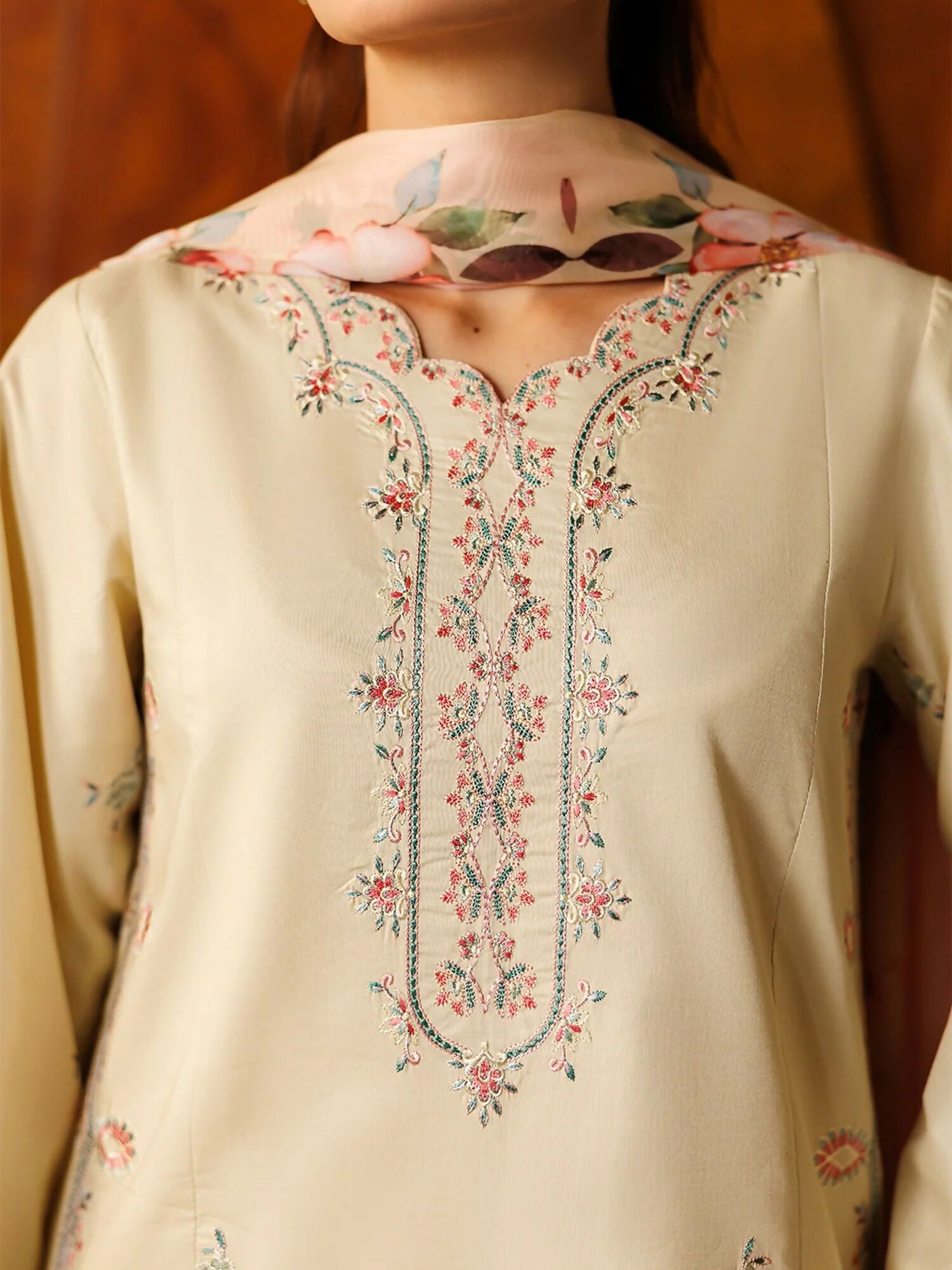 Panache Apparel Mistfall Ramadan Edit Cotton Embroidered Stitched Suit-Ardan
