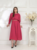Ruby's Couture Basic Element'25 Georgette Dress Set-Melon