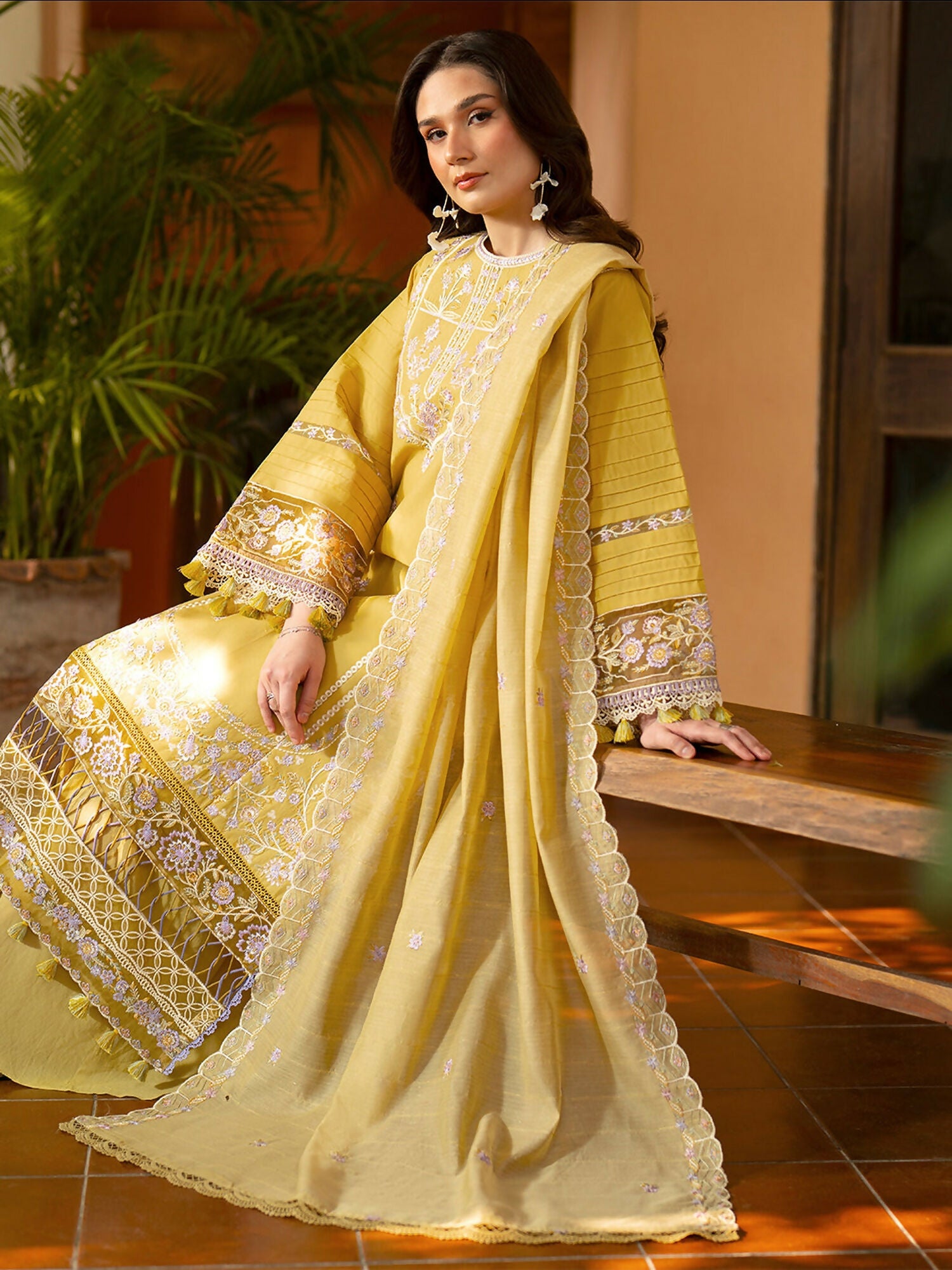 Mahnur Angan Lawn'26 Embroidered Stitched 3-Piece Suit-AN-003