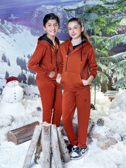 Red Velvour Winter Tracksuit-#VWT29-B
