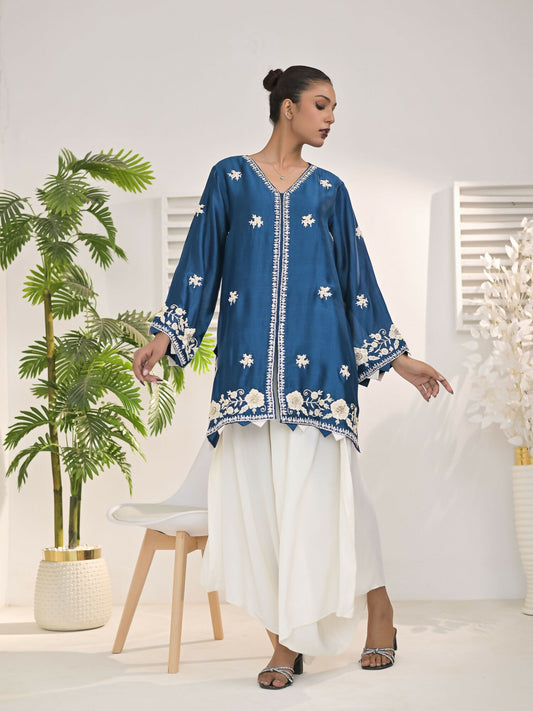 Ruby's Couture The Luxe Edit Sheesha Silk Embellished Stitched 2-Piece Suit-Ronaq