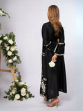 Tehzeeb Libas Lawn Embroidered Stitched 2-Piece Suit-BLACK SPARKLE