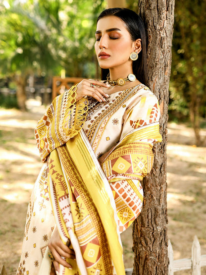 Binilyas Kotail Embroidered Unstitched 3-Piece Suit-761-A