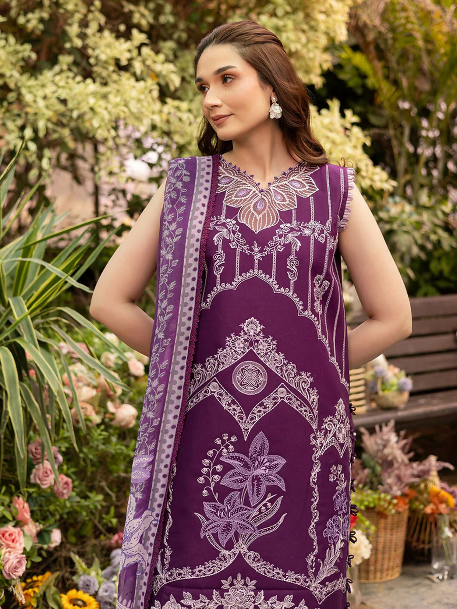 Parishay Shangrila V2 Lawn Embroidered Unstitched 3-Piece Suit-SHR - 08