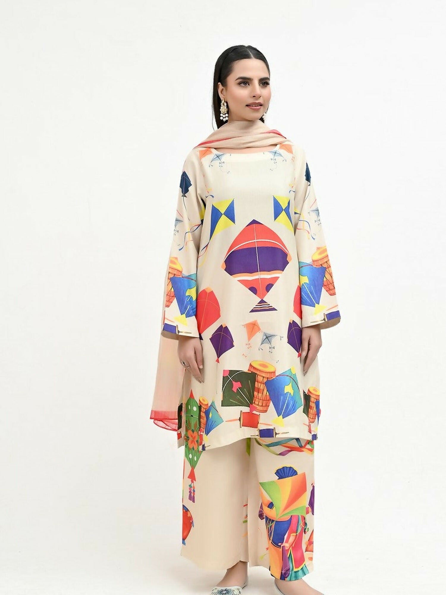 Imran Aftab Basant Mela Raw Silk Printed Unstitched 3-Piece Suit-IARP 09