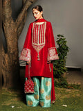 Hussain Rehar Luxury Pret Eid'23 Raw Silk Embellished Stitched 3-Piece Suit-Rose