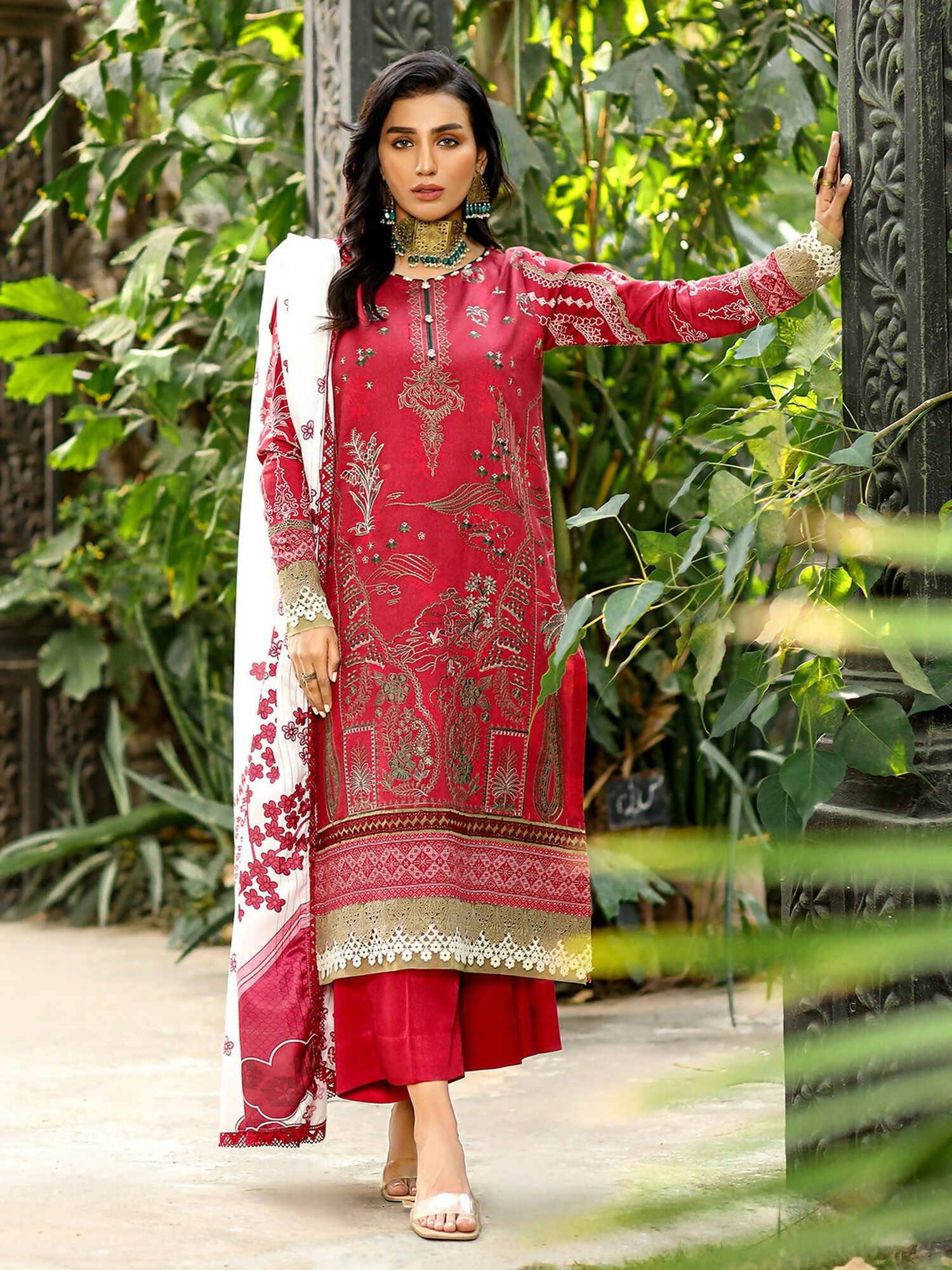 Binilyas Kotail Embroidered Unstitched 3-Piece Suit-766-B