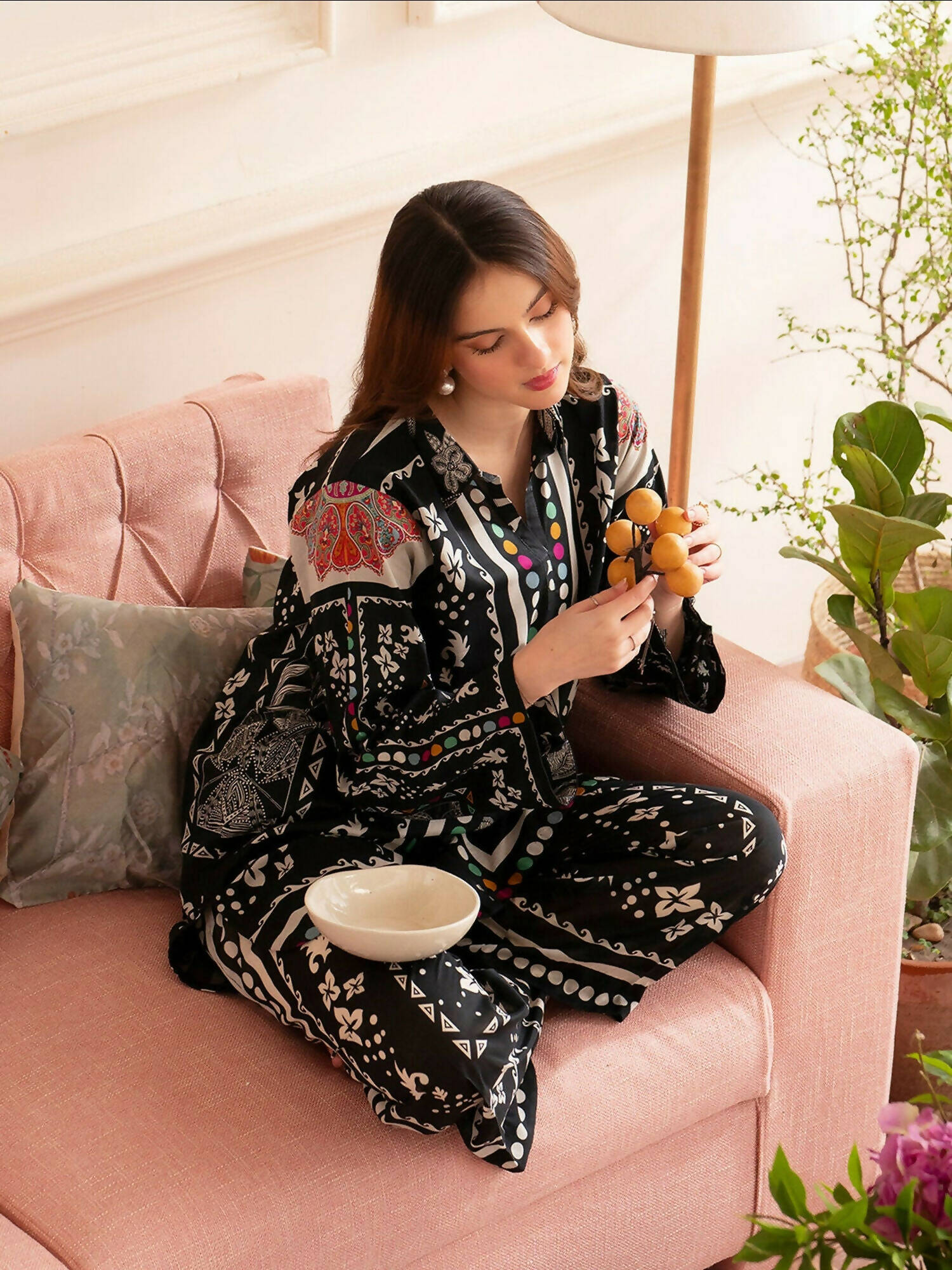 Mahnur Noir Lawn'26 Printed Co-Ord Set-N-09