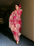 Hussain Rehar The Scent Luxury Pret SS'25 Raw Silk Embroidered 3-Piece Suit-Fusche