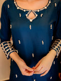 Allure By IH Katan Silk Embellished Stitched 3-Piece Suit-Stardust