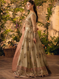 Hemstitch Net Embroidered Stitched Lehenga-Zimil