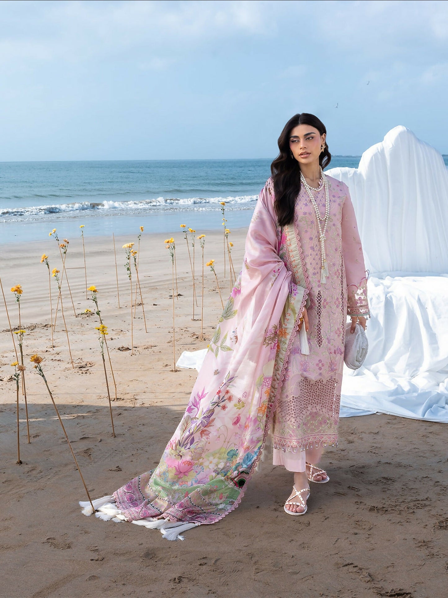 Mahnur Sirene Luxury Lawn'26 Embroidered Unstitched 3-Piece Suit-S-12