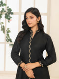 Stylish Collection Aaraish Linen Embroidered Co-Ord Set-Black Ringles