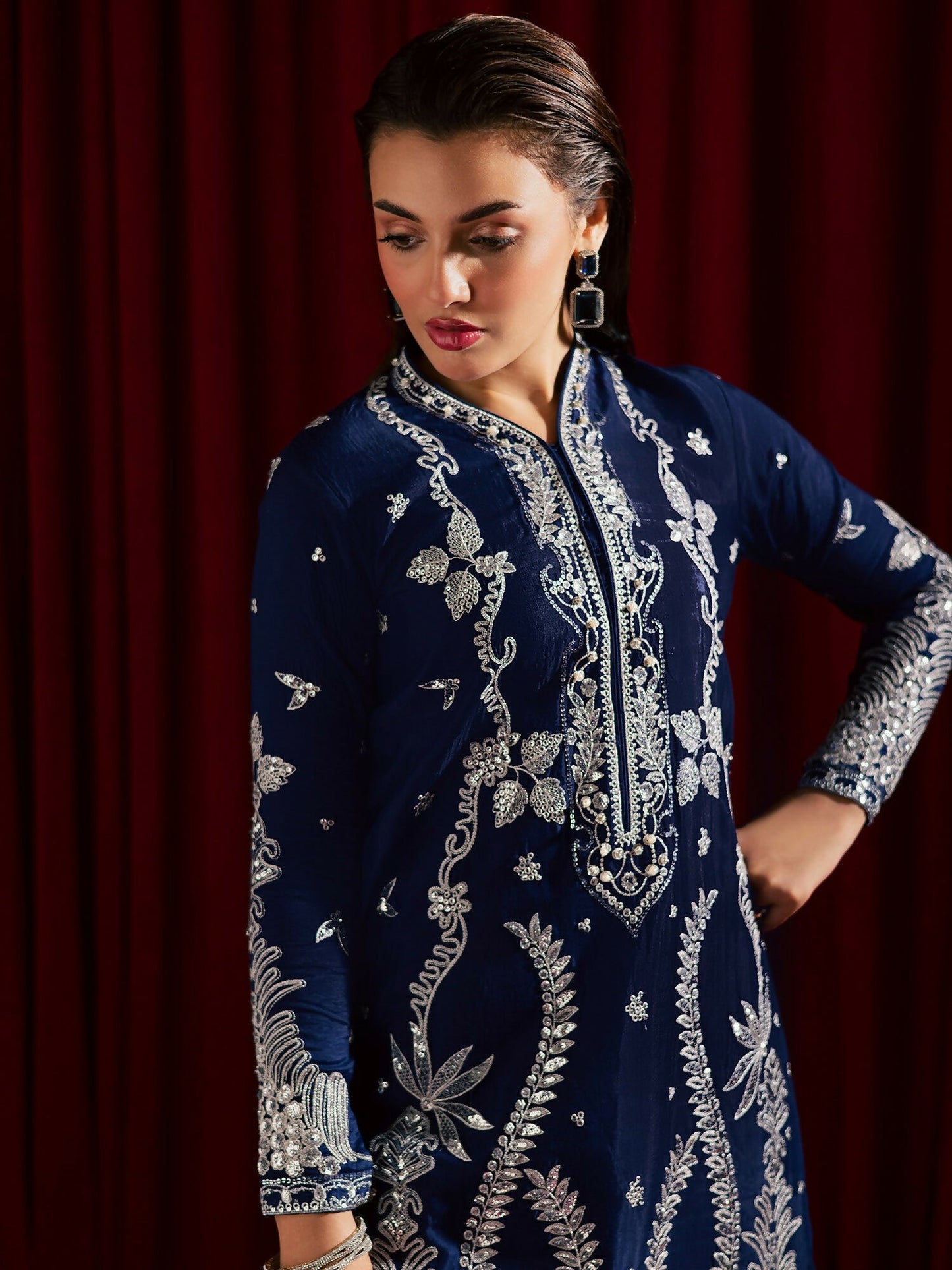 Allure By IH Luxury Pret Raw Silk Embellished Stitched 3-Piece Suit-Gul
