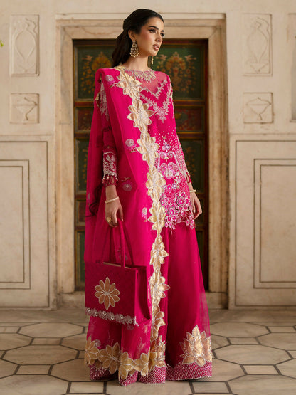 Parishay Ranibagh Luxury Formals Organza Embroidered Stitched 3-Piece Suit-Gul Bahaar