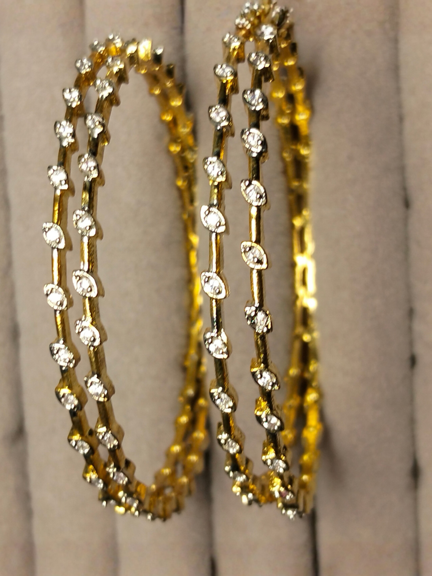 H&A Jewellery One Carat Silver Rhodium-Plated Bangles with Semi-Precious Stones