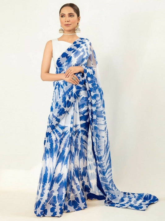 Imran Aftab Chiffon Printed Stitched Saree-IASC 08