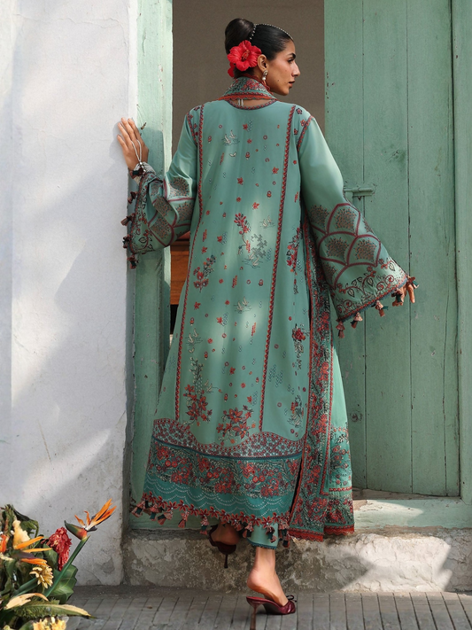 Hussain Rehar Luxury Lawn'26 Eid Edit Embroidered Unstitched 3-Piece Suit-Verdant