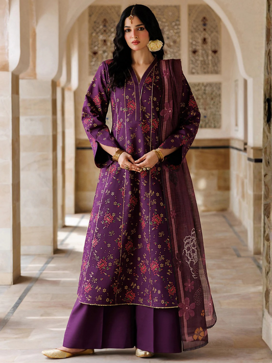 Purple Panache Apparel Noor Mahal Cotton Printed Stitched Suit-Liyana