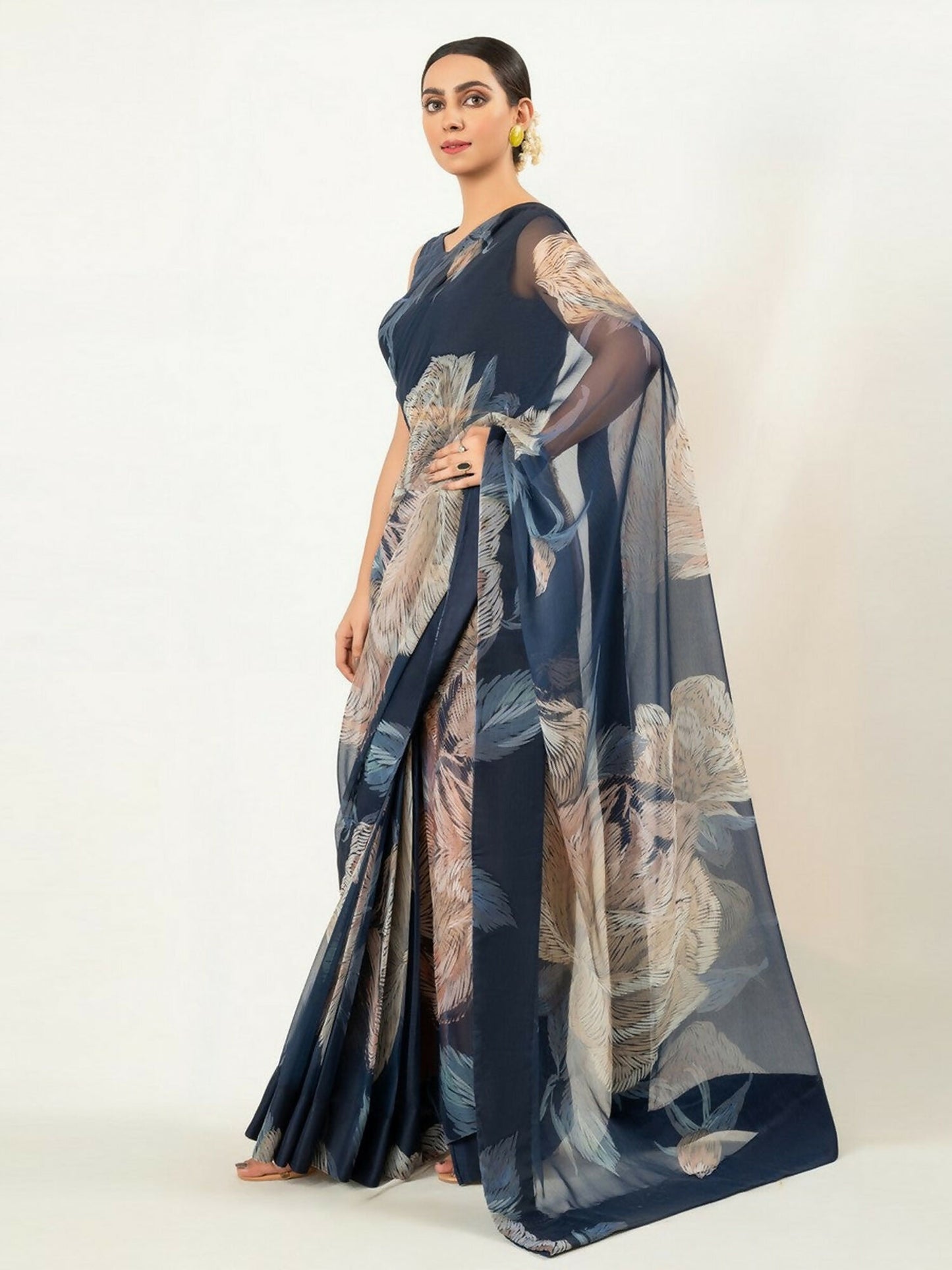 Imran Aftab Chiffon Printed Stitched Saree-IASC 13