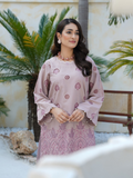 HU Studios Soléa Collection Lawn Cotton Embroidered Stitched 2-Piece Suit-Mauve Melody