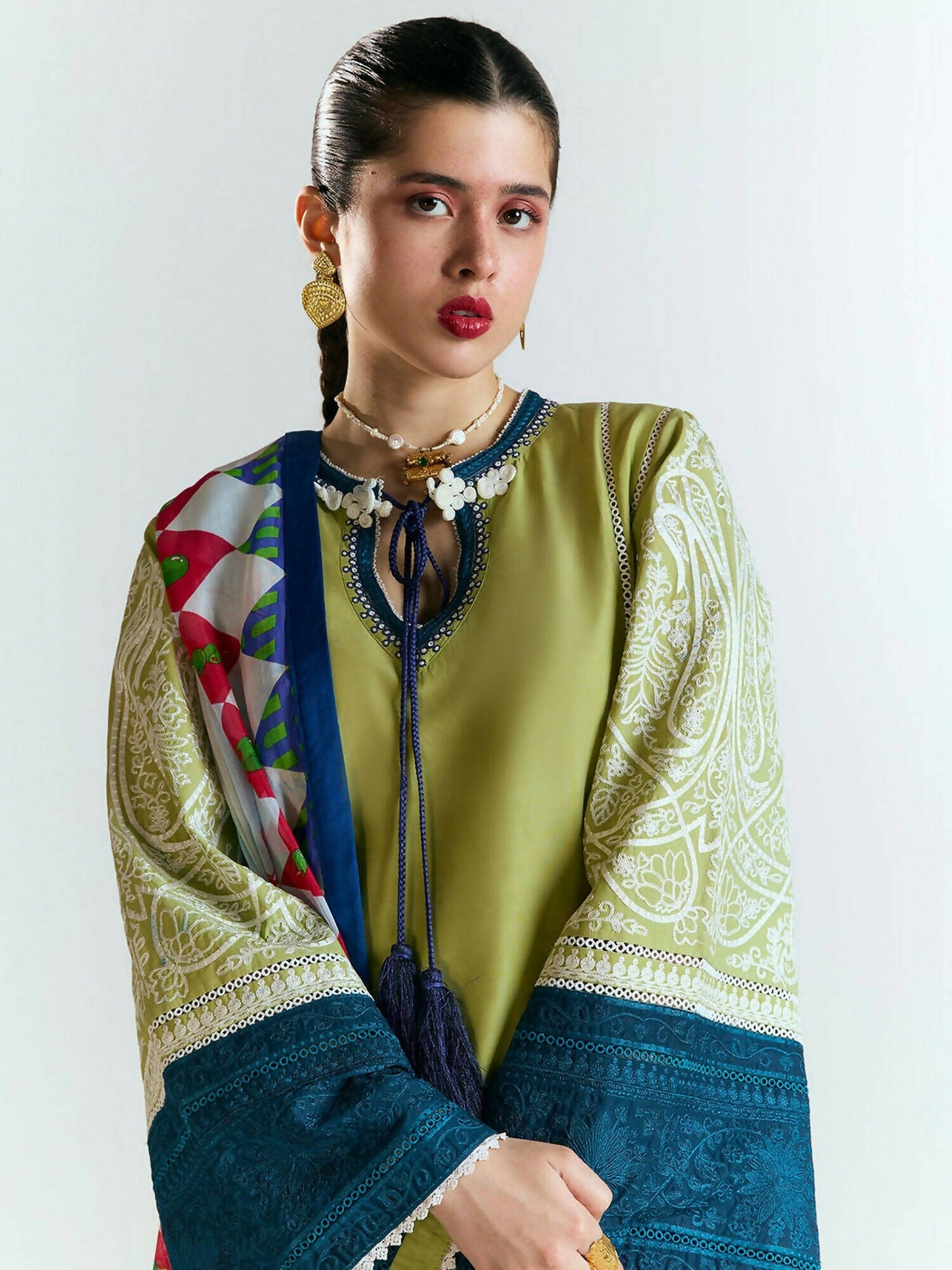 Jugnu by Hussain Rehar SS'25 Edit II Cotton Embroidered Unstitched 3-Piece Suit-Bia