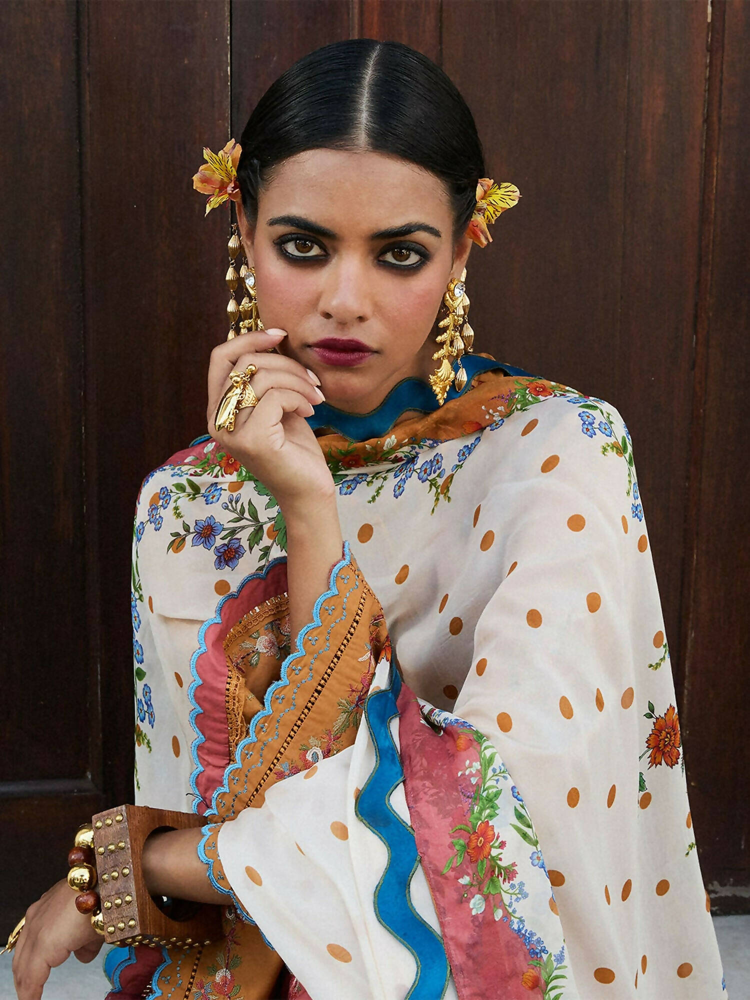 Jugnu by Hussain Rehar SS'25 Cotton Embroidered Unstitched 3-Piece Suit-Nal