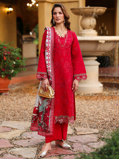 Rang Rasiya Florence Summer Edit'26 Lawn Embroidered Unstitched 3-Piece Suit-Meharmah