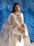 Hussain Rehar Candy Soap Raw Silk Embellished Stitched 3-Piece Suit-Porcelain