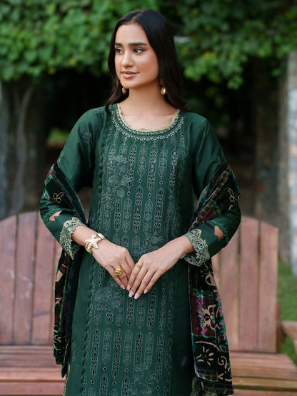 Parishay Panache Winter Corduroy Embroidered Unstitched 3-Piece Suit-PNE-11