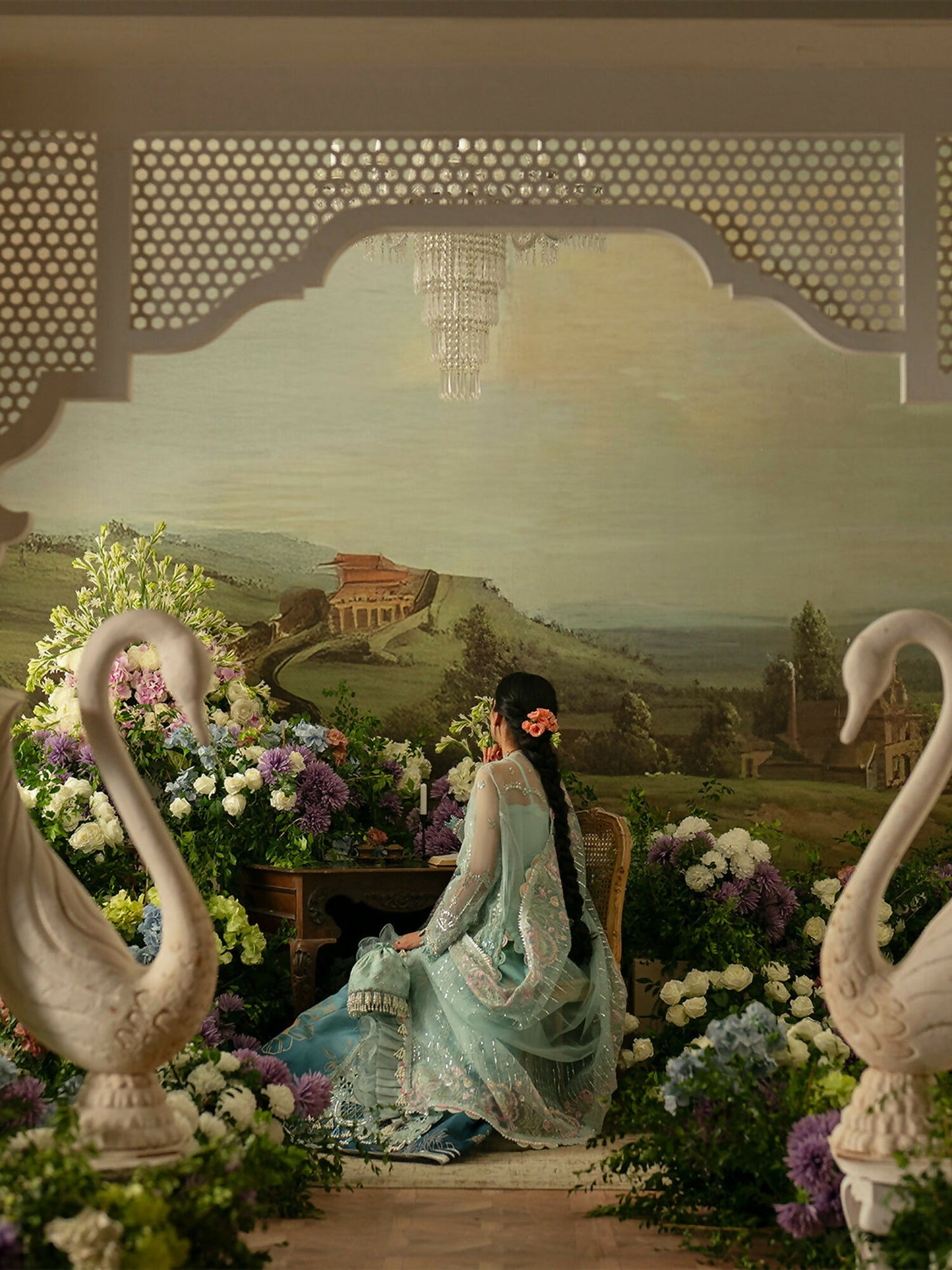 Parishay Ranibagh Luxury Formals Organza Embroidered Stitched 3-Piece Suit-Aarzoo