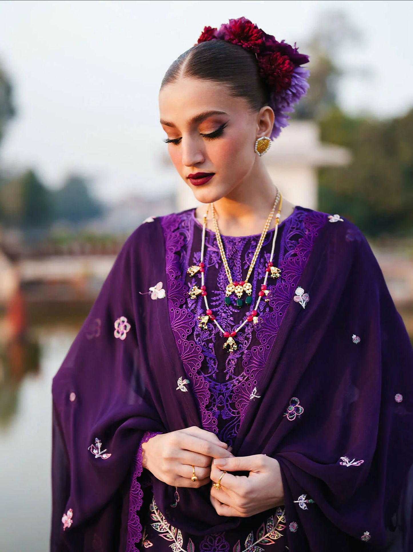 Mahnur Gul Luxury Lawn'26 Embroidered Unstitched 3-Piece Suit-G-012