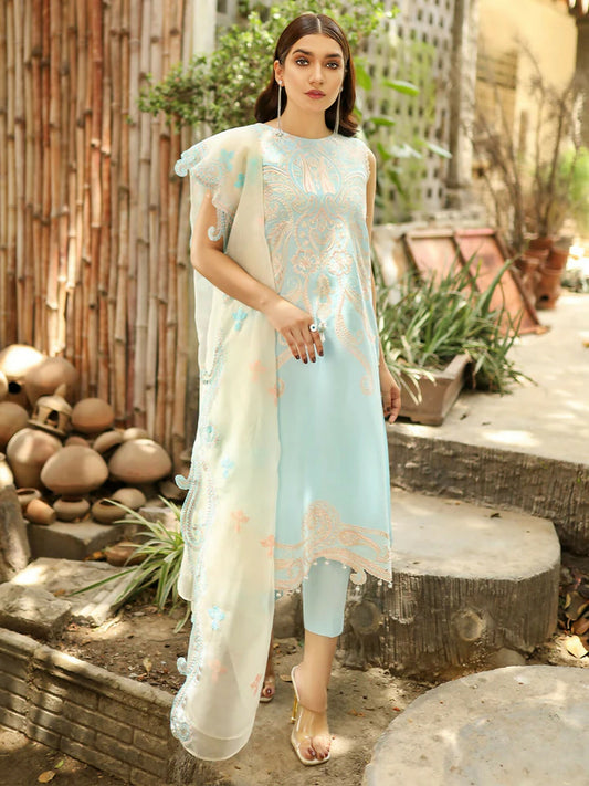 Binilyas Lawn Embroidered Unstitched 3-Piece Suit-2031-A
