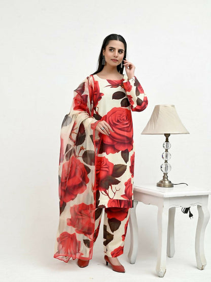 Imran Aftab Valentine's Day Raw Silk Printed Unstitched 3-Piece Suit-IAVD 07