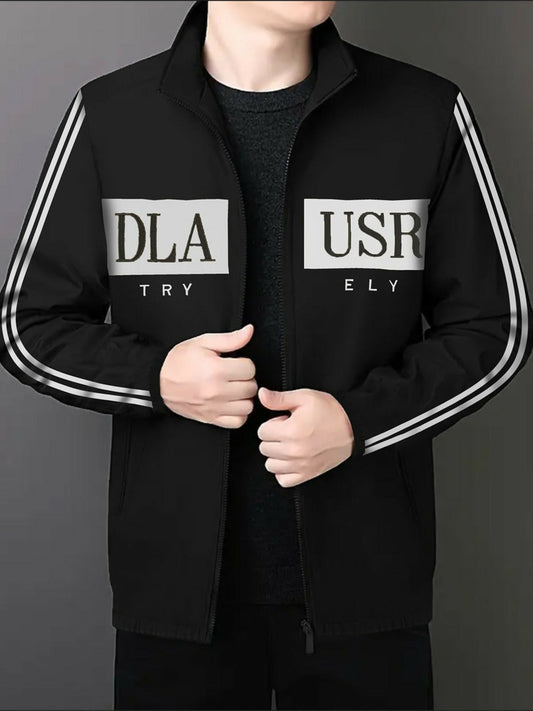 Black,Light Olive,Grey,Mustard and Navy Imported Prestige Duo Stripes Bomber Jacket-14733