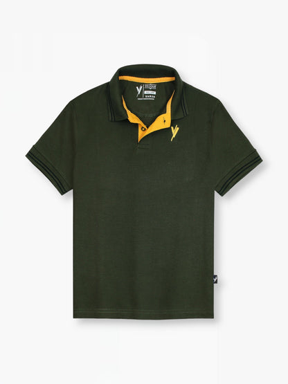 Velvour Boys Pique Tipping Collar Polo Shirt-VP11-D