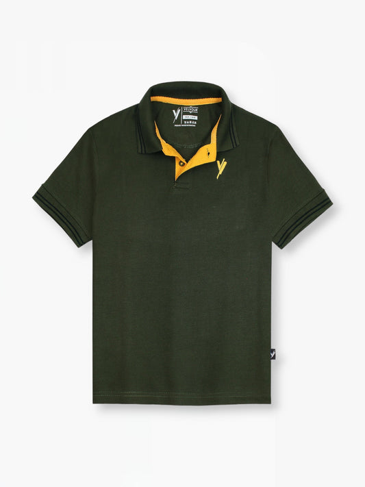 Velvour Boys Pique Tipping Collar Polo Shirt-VP11-D