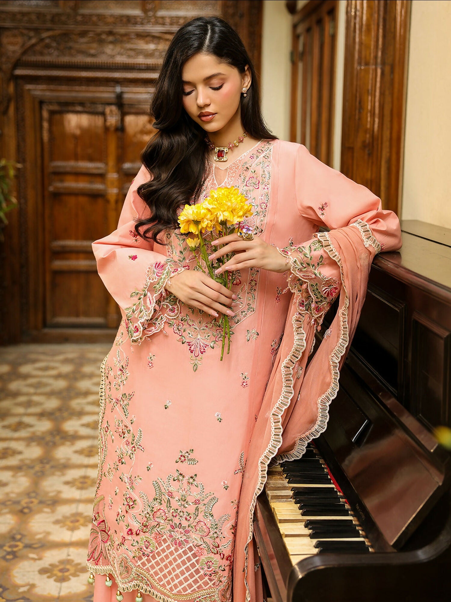 Mahnur Shanaya Vol 2 Lawn Embroidered Unstitched 3-Piece Suit-SH-14