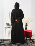 Black-Nourah Nida Embellished Abaya-Zara