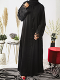 Black-Nourah Nida Embellished Abaya-Zara
