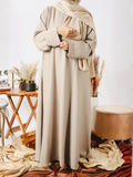 Beige-Nourah Nida Abaya-Zimal