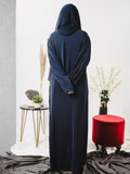 Blue-Nourah Korean Nida Embellished Abaya-Ayla